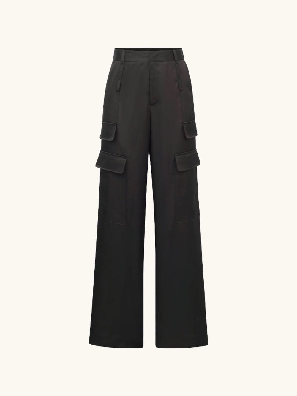 Noli Black Satin Cargo Pants Size 4
